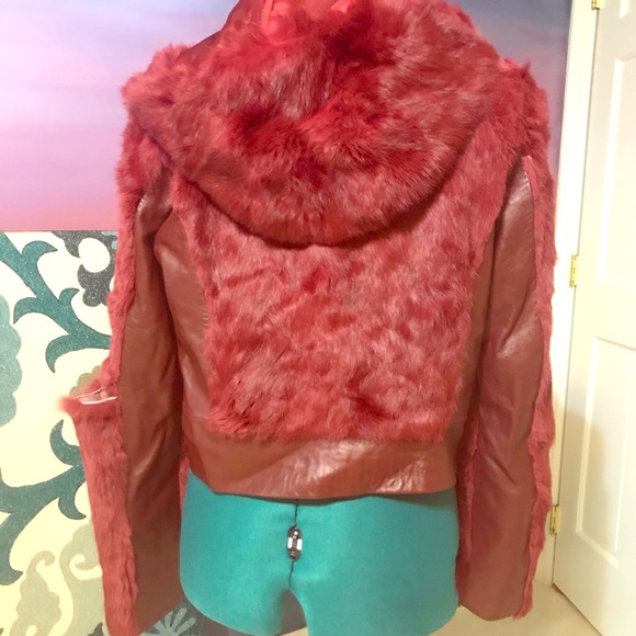 Bebe Fur and leather Moto Jacket - Picture 2 of 7